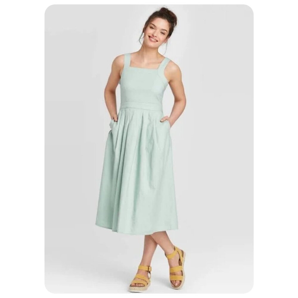 * Universal Thread Sleeveless Pleated Mint Green … - image 1
